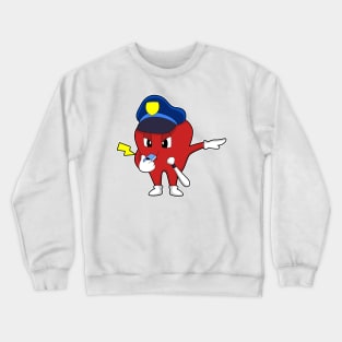 Apple as Police officer with Whistle & Baton Crewneck Sweatshirt